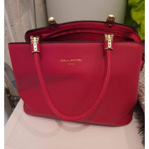 Sac a main gallantry rouge bagageries maroquinerie Rakuten