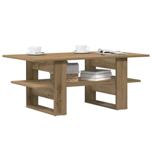 Vidaxl Table Basse Chêne Artisanal 102x55x42 Cm Bois D'ingénierie