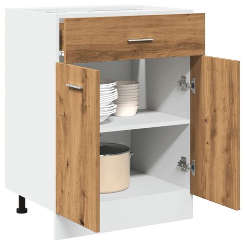 Vidaxl Armoire De Plancher À Tiroir Chêne Artisanal 60x46x81,5 Cm