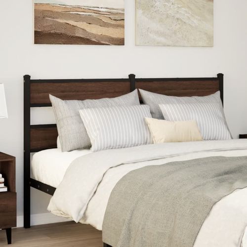 Vidaxl Tête De Lit Chêne Marron 150 Cm Acier Et Bois D'ingénierie