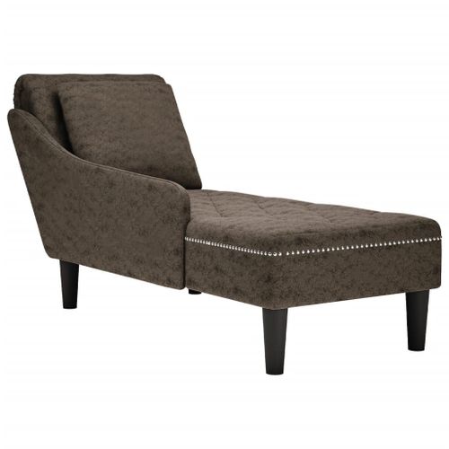 Vidaxl Fauteuil Long Et Coussin/Accoudoir Droit Gris Foncé Similicuir