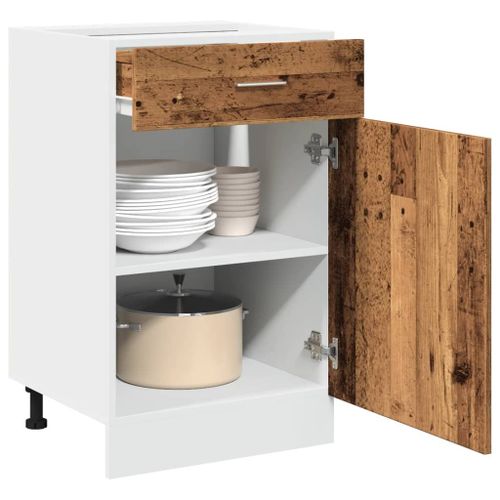 Vidaxl Armoire De Plancher À Tiroir Vieux Bois 50x46x81,5 Cm