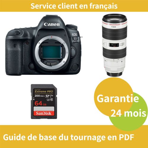 Canon EOS 5D Mark IV Caméra+Canon Objectif EF 70-200mm f/2.8 L IS III USM+SanDisk 64 Go Extreme PRO carte SDXC UHS-I jusqu'à 200
