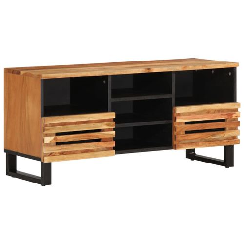 Vidaxl Meuble Tv 100x34x46 Cm Bois D'acacia Massif