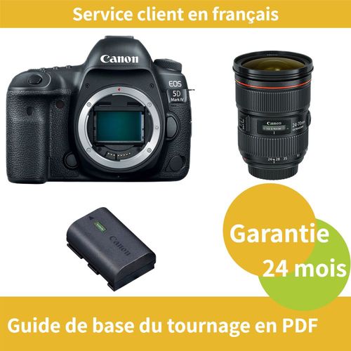 Canon EOS 5D Mark IV Caméra+CANON Objectif EF 24-70mm f2,8 L II USM+Canon batterie LP-E6NH Officielle
