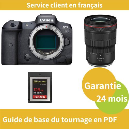 Canon EOS R5 Caméra+Canon Objectif RF 15-35MM F/2.8 L IS USM+SanDisk 128GB Extreme SD card PRO CFexpress Type B