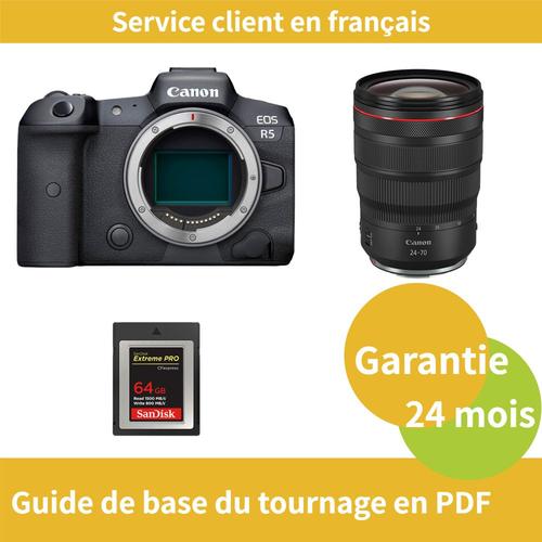 Canon EOS R5 Caméra+Canon Objectif RF24-70MM F/2.8 L IS USM +SanDisk 64GB Extreme SD card PRO CFexpress Type B