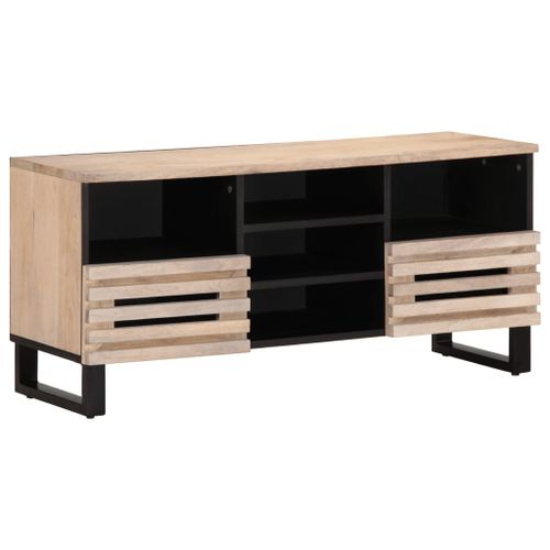 Vidaxl Meuble Tv 100x34x46 Cm Bois Massif De Manguier