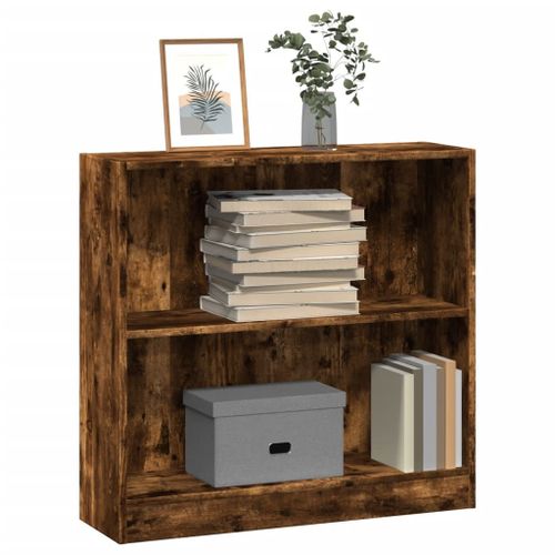 Vidaxl Bibliothèque Chêne Fumé 80x24x76 Cm Bois D'ingénierie
