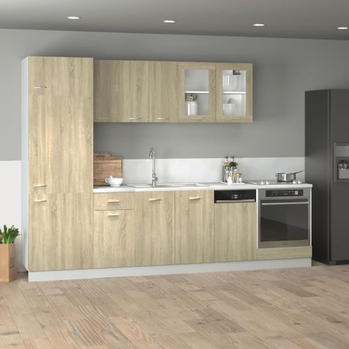 Vidaxl Ensemble D'armoires Cuisine 8pcs Chêne Sonoma Bois D'ingénierie