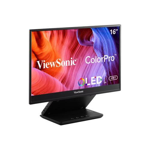 ViewSonic ColorPro VP16-OLED - Moniteur OLED - 16" (15.6" visualisable) - portable - 1920 x 1080 Full HD (1080p) @ 60 Hz - 400 cd/m² - 100000:1 - 1 ms - Micro HDMI, 2xUSB-C - haut-parleurs