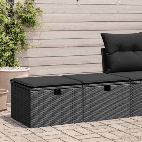 Vidaxl Salon De Jardin Avec Coussins 2 Pcs Noir Résine Tressée Acacia