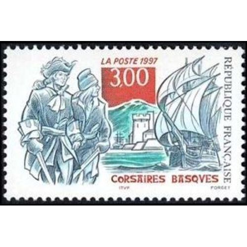 Timbre France 1997, Oblitéré - Corsaires Basques - 3.00 Yt3103
