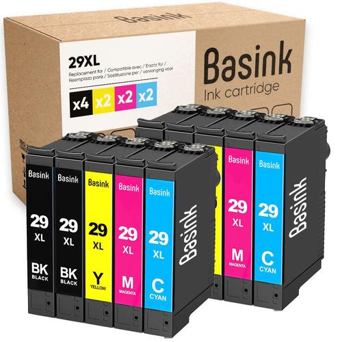 Basink Cartouche d'encre Compatible avec Epson 29XL Pack 10 pour XP235 XP245 XP247 XP-255 XP-257 XP332 XP335 XP345 XP432 XP435 XP442 XP445 XP455