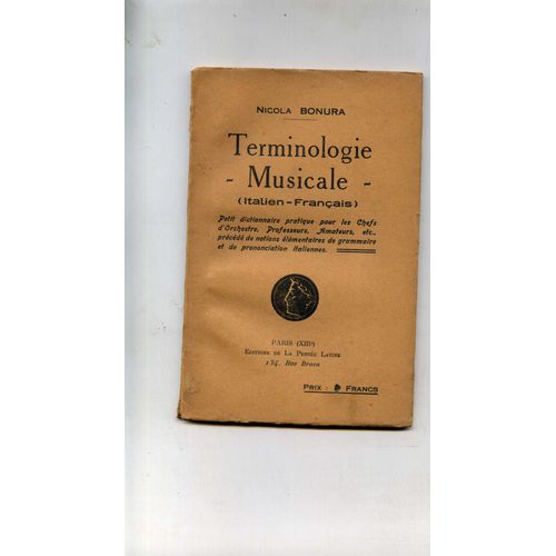 Terminologie Musicale Italien Français Nicola Bonura