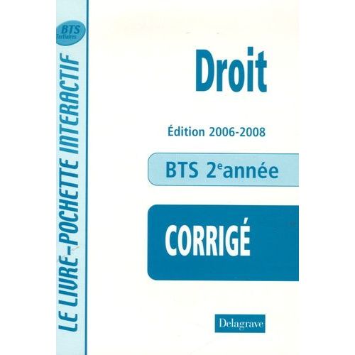 Droit Bts Tertiaires 2e Année - Livre Du Professeur