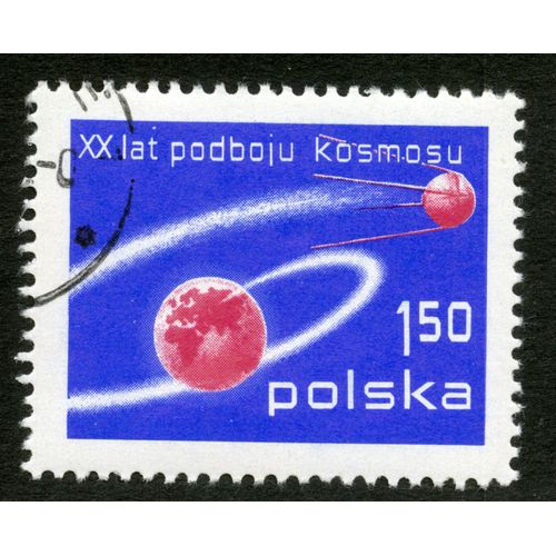 Timbre Oblitéré Polska, Xx Lat Podboju Kosmosu, 1,50