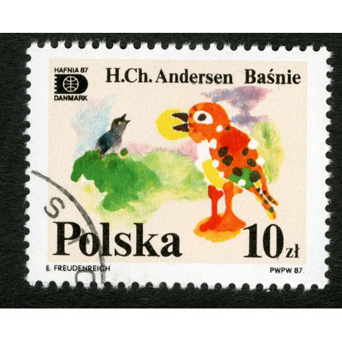 Timbre Oblitéré Polska, H.Ch. Andersen, Basnie, Freudenreich, 1987, 10 Zl