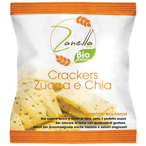 Snack Crackers Potiron Et Chia 30 G, Avec Gluten, À L'huile De Graines De Tournesol, 24 Sachets, Snack Bio, Snack Bio, Apéritif