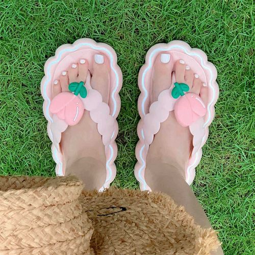 Tongs Femme Tulipe Vacances En Bord De Mer Chaussures De Plage Tongs Plates Quotidiennes