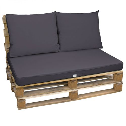 Linxor - Kit De Coussins Et Assise Déhoussables Pour Palette - Gris Foncé