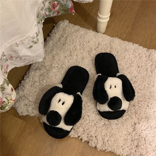 Pantoufles En Coton Femmes Automne Hiver Mignon Chaussures En Coton Peluche Chaud Hommes