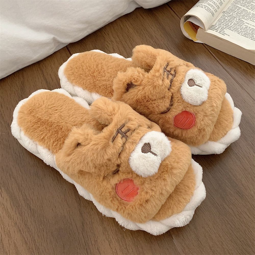 Coeur De Fille Mignon Petit Tigre Pantoufles En Coton En Pel... - 2