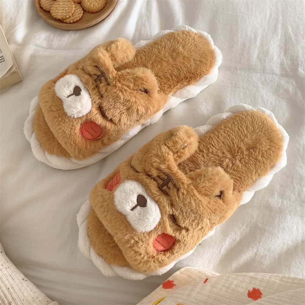 Coeur De Fille Mignon Petit Tigre Pantoufles En Coton En Pel... - 4