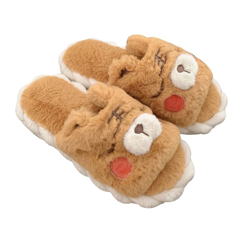 Coeur De Fille Mignon Petit Tigre Pantoufles En Coton En Pel... - 6