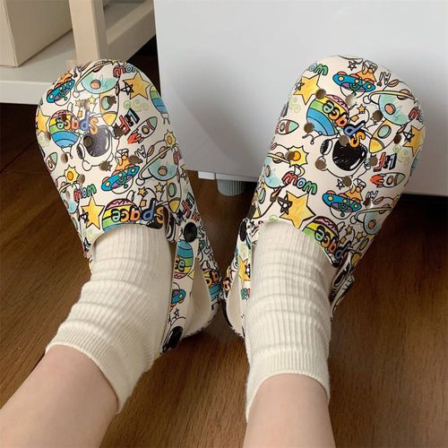 Chaussons Baotou Créatifs Personnalisés Semellepaisse Dessin Animé Mignon Astronaute Femme Bord De Mer Plage Trou Chaussures