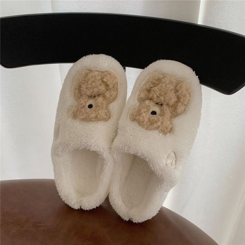 Hiver Mignon Girly Ours Chaussons En Coton Chaud Baotou En Peluche Filles