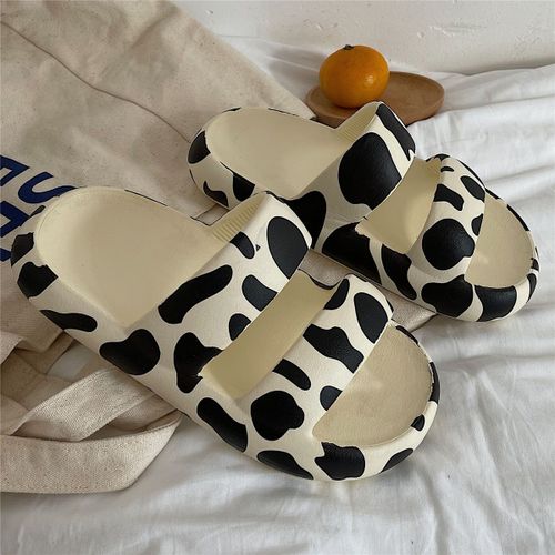 Dessin Animé Vache Pantoufles À Semelles Souples Filles Chaussures De Plage À Semelles Épaisses