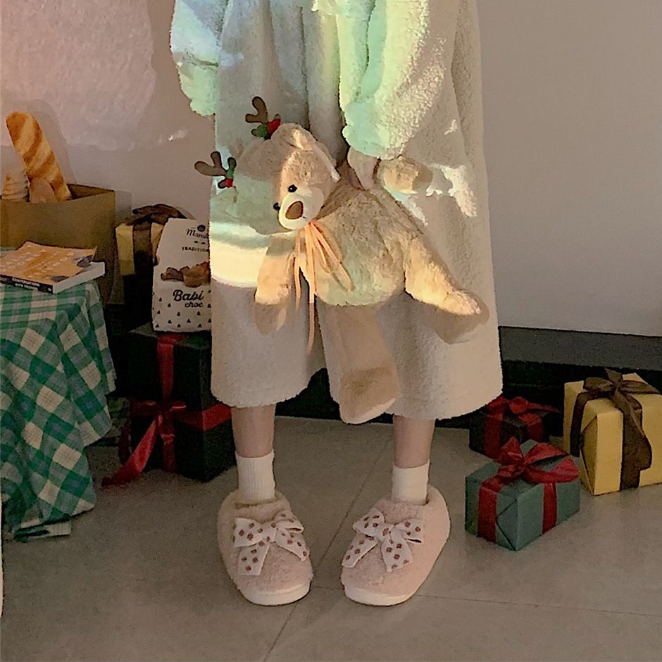Chaussures En Peluche Chaudes  Talon Tout Compris Pour Femm... - 4