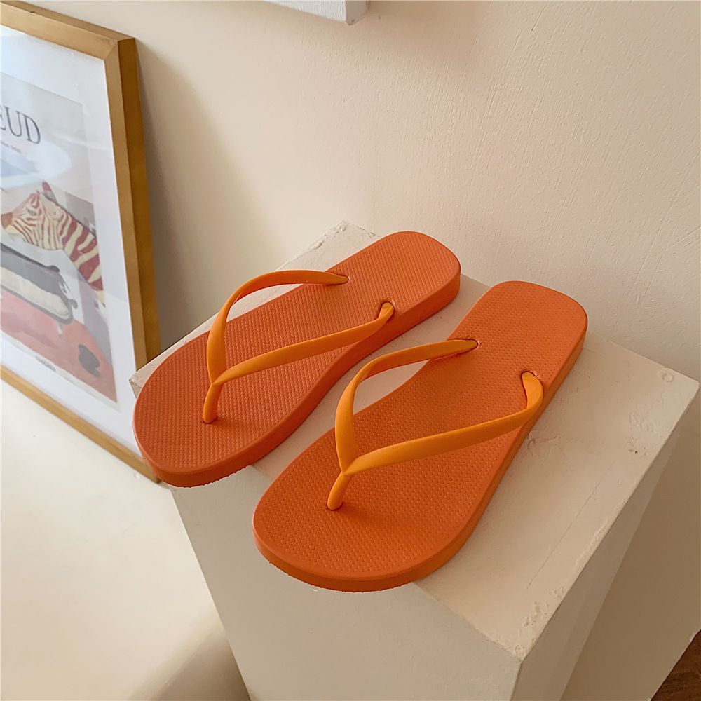 Tongs Plates Tongs De Couleur Unie Pour Femmes Pantoufles De...