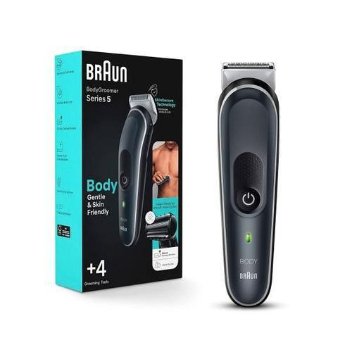 Braun Body Groomer Series 5 Bg5360, Afeitadora Corporal / 4 Accesorios / Inalámbrica / 100 Minutos 