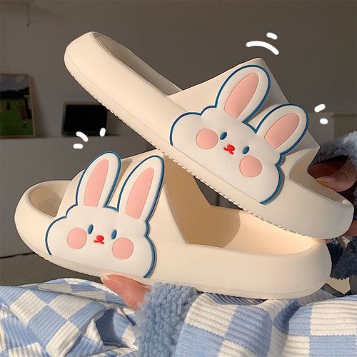Chaussons De Bain Salle De Bain Fille Coeur Dessin Animé Mignon Doux Lapin Mignon Pantoufles