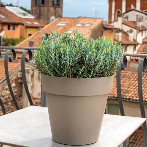 Deroma Pot De Fleurs Rond Like Taupe - Coloris Taupe - 22cm