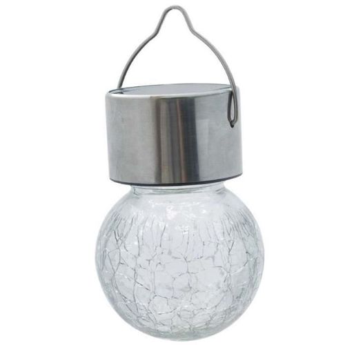 Lampe Blanche Solaire Inox À Suspendre