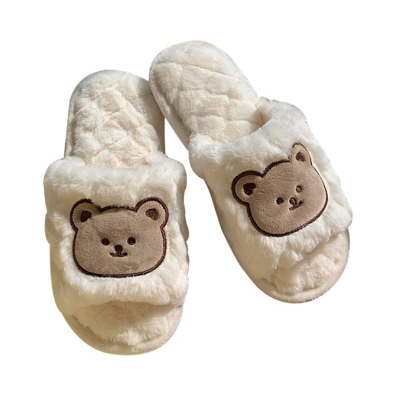 Chaussons En Coton Ours Coeur Pour Filles Automne Et Hiver P... - 6
