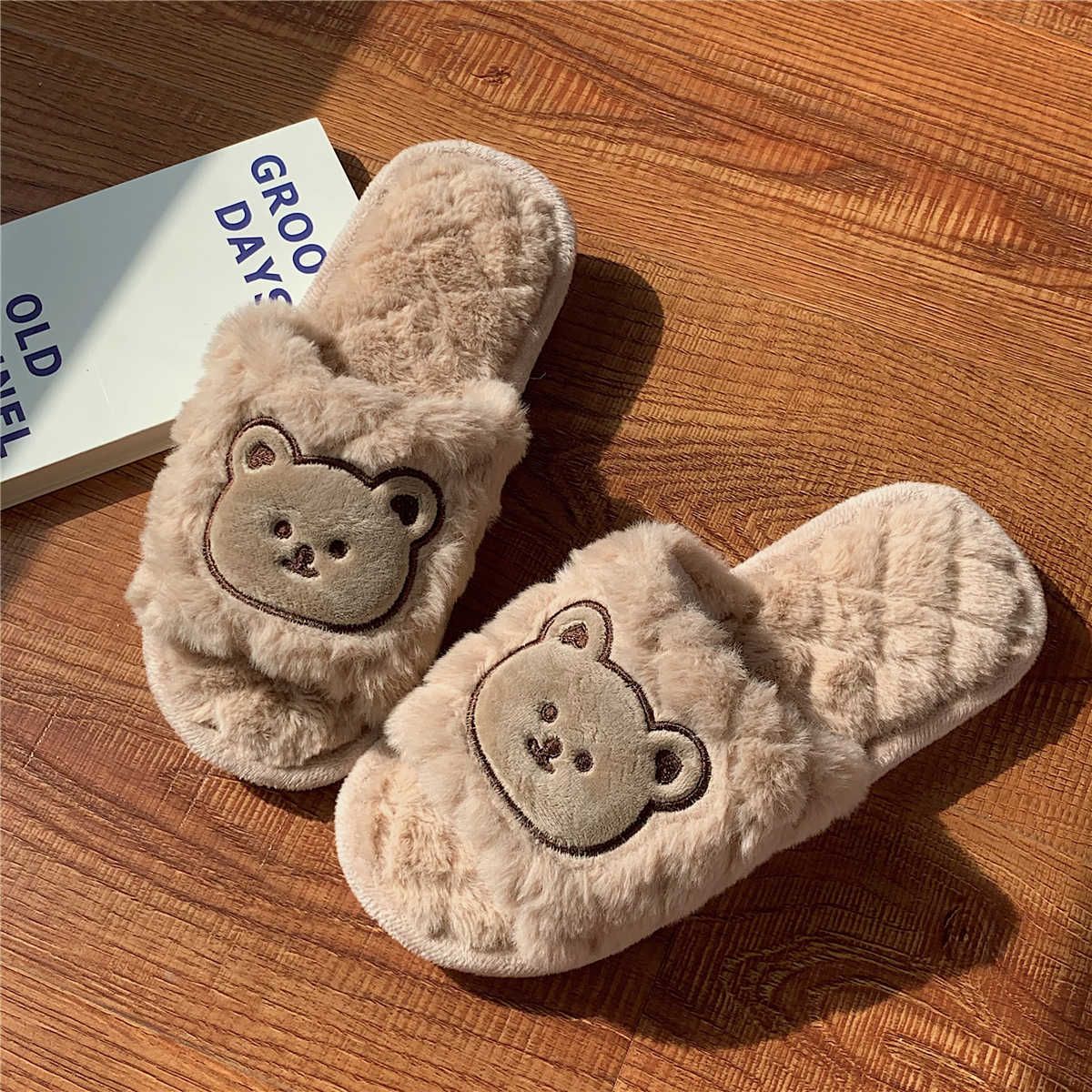 Chaussons En Coton Ours Coeur Pour Filles Automne Et Hiver P... - 7