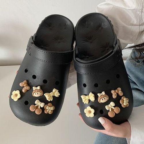 Doux Jolie Fille Baotou Trou Chaussures Femme Bord De Mer Plage Fond Mou Sandales Et Pantoufles