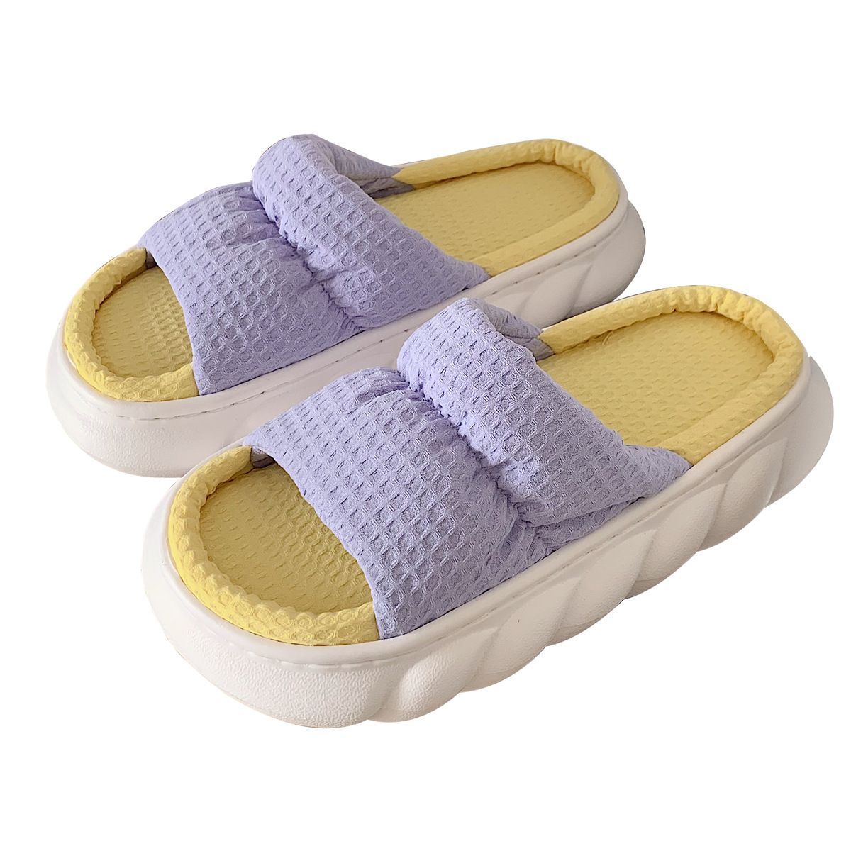 Bonbons Couleur Coton Lin Pantoufles Femme Chambre Muet Doux... - 7
