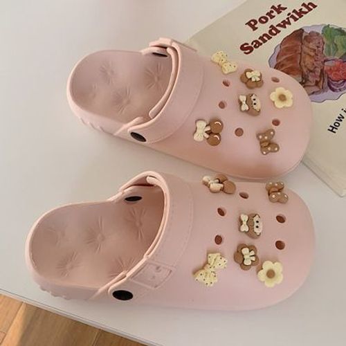Doux Jolie Fille Baotou Trou Chaussures Femme Bord De Mer Plage Fond Mou Sandales Et Pantoufles