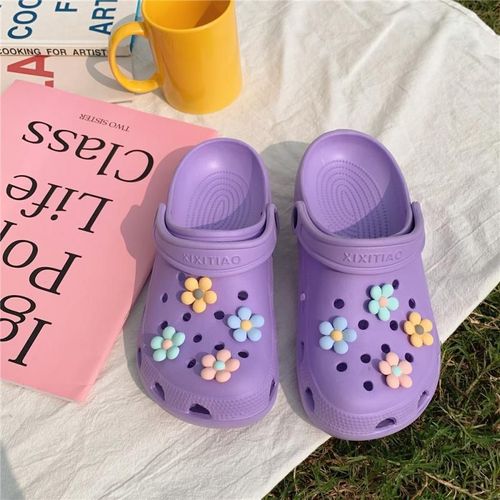 Trou Chaussures Femme Mignonne Fille Coeur Fond Épais Vacances Style Plage Sandales Et Pantoufles