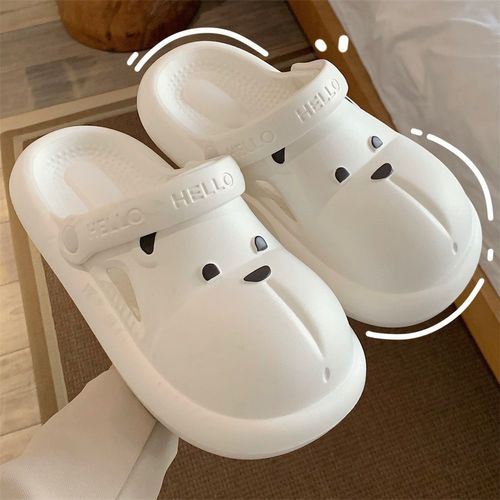 Creative Doux Mignon Ours Fille Coeur Baotou Trou Chaussures Femmes Pantoufles Fond Souple