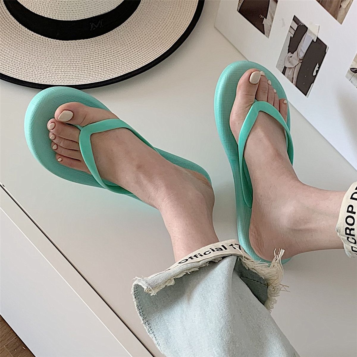 Tongs De Couleur Unie Pour Femmes En Bord De Mer - 38 - 3
