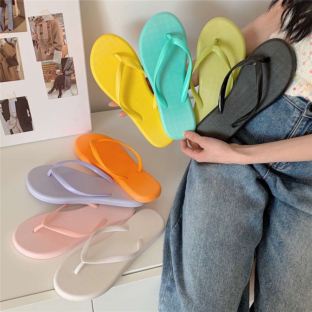 Tongs De Couleur Unie Pour Femmes En Bord De Mer - 38 - 6