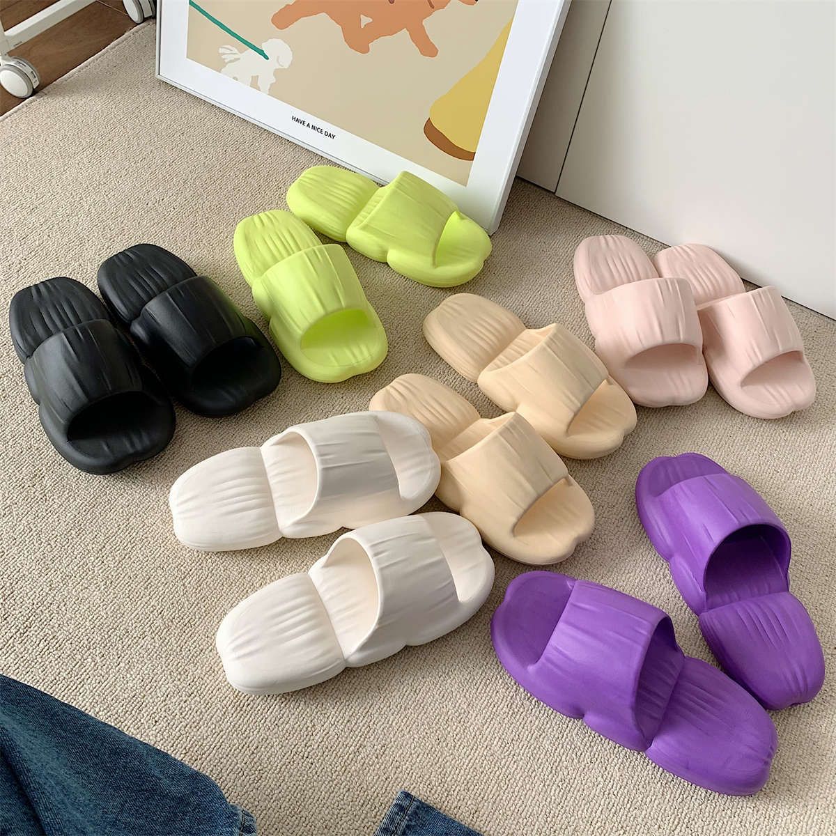 Pantoufles Cratives Confortables  Semelle paisse Et Douce... - 8