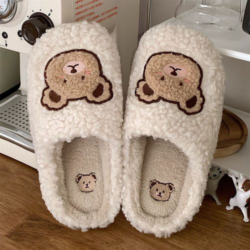 Mignon Coton Pantoufles Femmes Hiver Dessin Animé Chaud Chaussures En Peluche