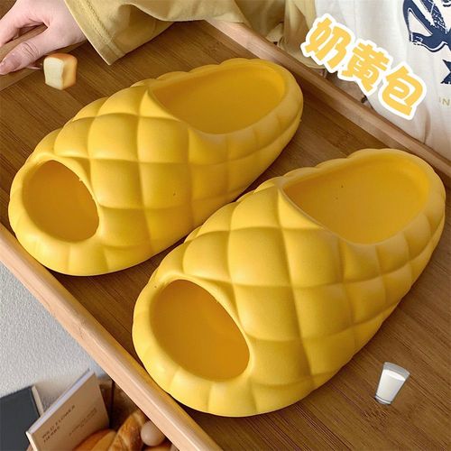Tongs À Pain De Couleur Unie, Sandales Et Pantoufles À Plateforme Souples Et Douces